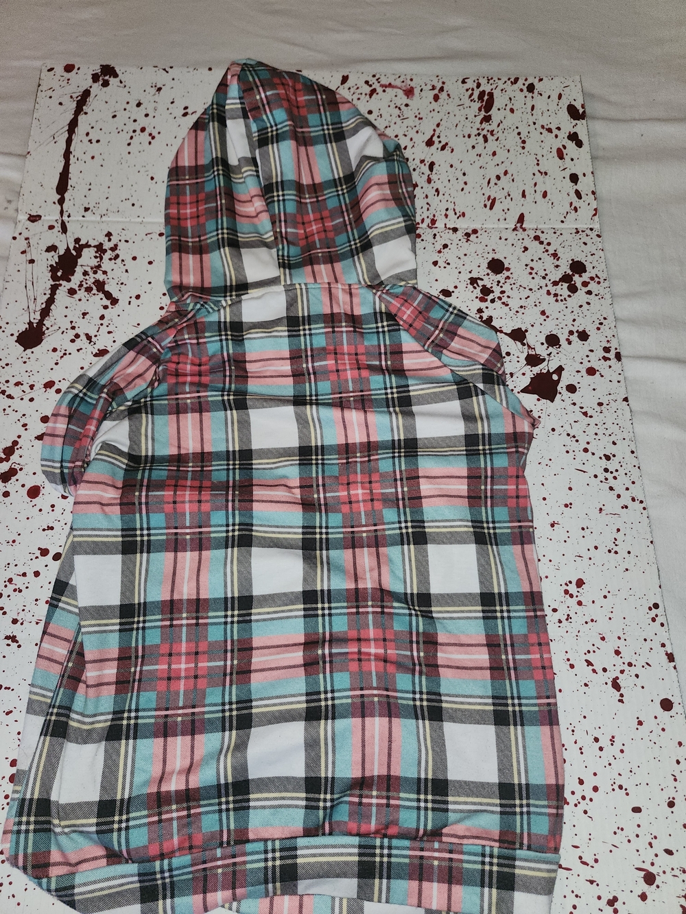 Pink & Teal Plaid Hooded Shirt